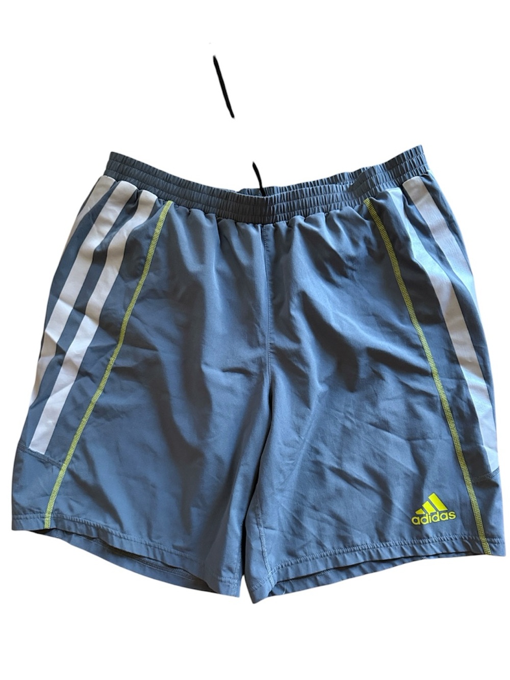 ADIDAS CLIMACOOL MENS GRAY ADIZERO LINED ATHLETIC 3 STRIPE SHORTS REFLECTORS XL